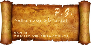 Podhorszky Gábriel névjegykártya